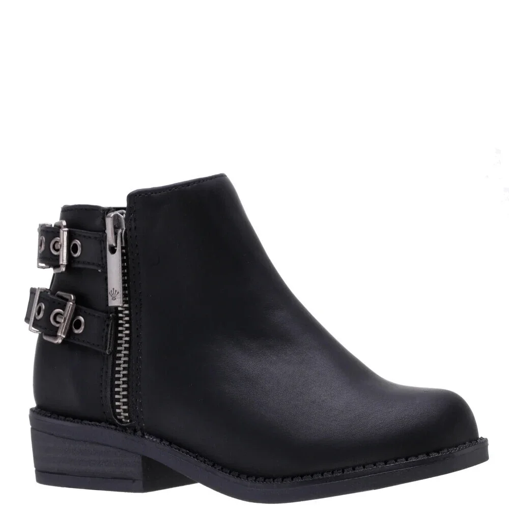 Nina Chloey Boots Toddler US 12 Black Leather Side Zipper Ankle Booties JOBB356